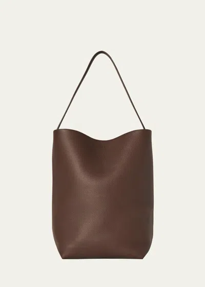 The Row Park Medium North-south Tote Bag In Dark Olive