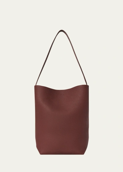 The Row Park Medium North-south Tote Bag In Nubuck Leather In Cro Croissant