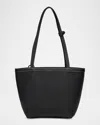 The Row Park Medium Topstitched Tote Bag In Pebbled Leather In Multi