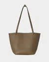 The Row Park Medium Tote Bag In Grain Leather In Brown