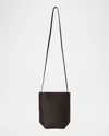 The Row Park North-south Crossbody Tote Bag In Leather In Brown