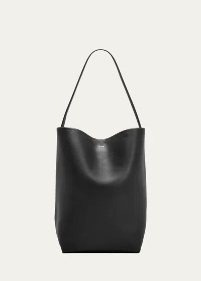 The Row Park North-south Tote Bag In Leather In Blk Black