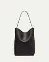 The Row Park North-south Tote Bag In Leather In Blk Black