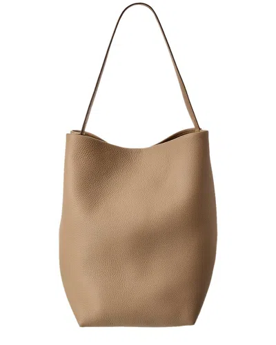The Row Park N/s Large Leather Tote In Brown