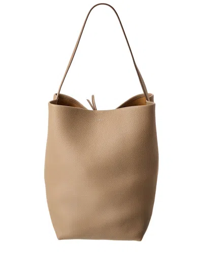 The Row Park N/s Large Leather Tote In Brown