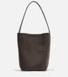 The Row Park N/s Medium Leather Tote Bag In Brown