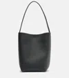 The Row Park N/s Medium Leather Tote Bag In Green