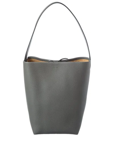 The Row Park N/s Medium Leather Tote In Gray