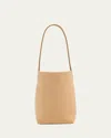 The Row Park Small North-south Tote Bag In Nubuck Leather In Croissant