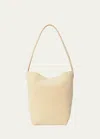 The Row Park Small North-south Tote Bag In Suede In Blk Black