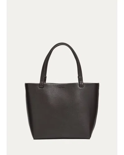The Row Park Small Tote Bag In Grain Leather In Walnut