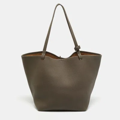 Pre-owned The Row Park Three Beige Leather Tote In Sand