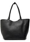 The Row Park Three Grained Leather Tote In Black