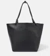 The Row Park Three Leather Tote Bag In Black