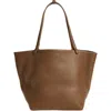 The Row Park Three Leather Tote In Dark Olive Pld