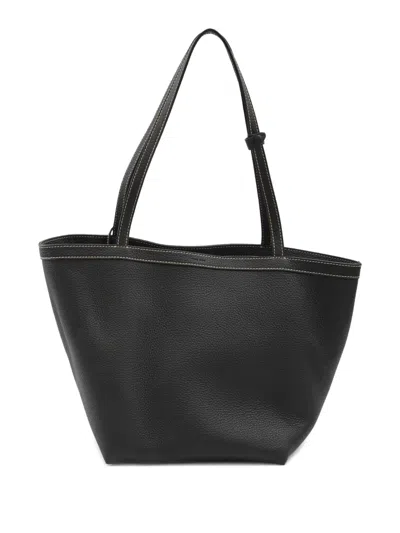 The Row Park Three Stitch Tote Bag In Black