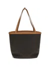 The Row Canvas Shoulder Bag With Leather Inserts