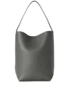 The Row Park Tote Medium Leather Tote Bag In Grey