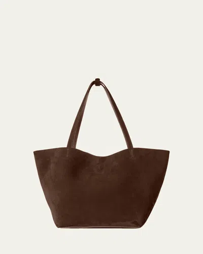 The Row Park Tote Bag In Suede In Brown
