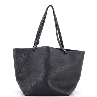 The Row Park Tote Canvas With Leather Xl In Black