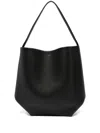 The Row Large Park Leather Tote Bag In Black