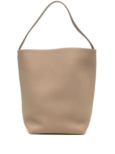 The Row Park Tote Large Leather Shoulder Bag In Brown