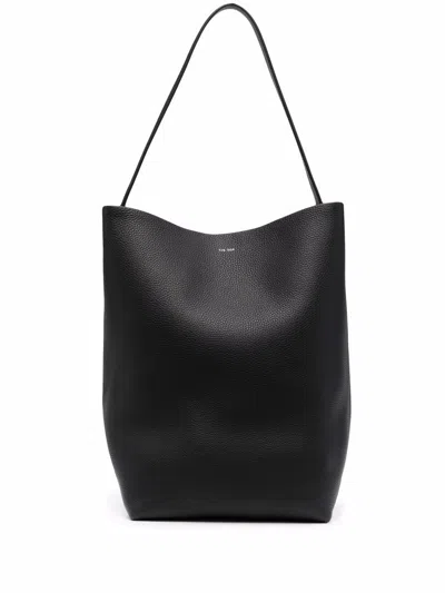 The Row Park Tote Large Leather Tote Bag In Black
