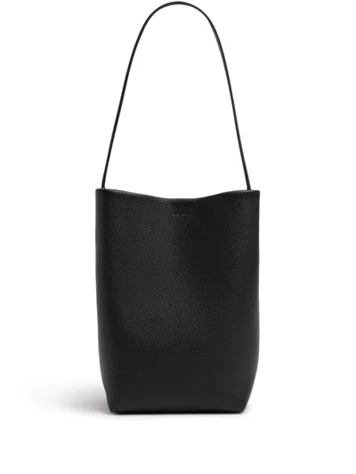 The Row Park Tote Small Leather Tote Bag In Black