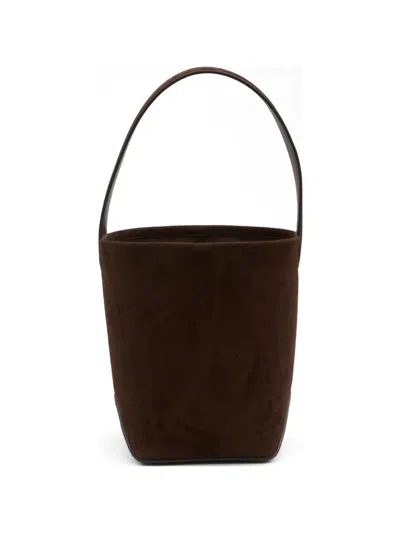 The Row Park Tote Small Suede Leather Tote In Brown