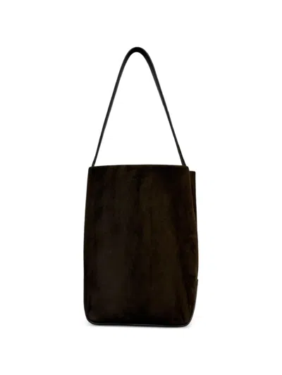The Row Park Tote Suede Leather Tote Bag In Brown