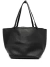 The Row Park Three Leather Tote In Black