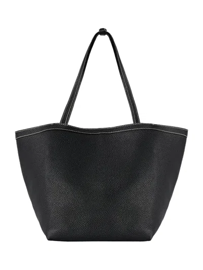The Row Park Tote Three Stitch Bag Black/ Ecru