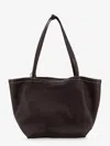The Row Park Tote Three Stitch Leather Shoulder Bag In Brown