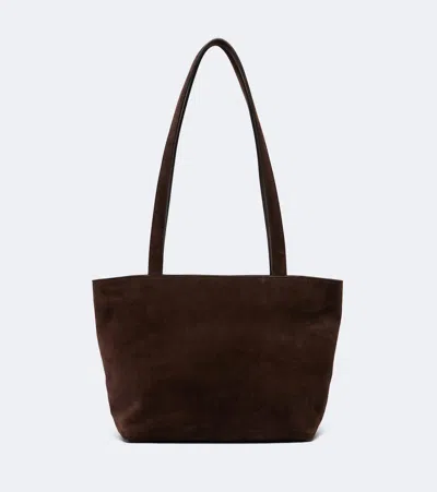 The Row Parker Medium Suede Tote Bag In Brown