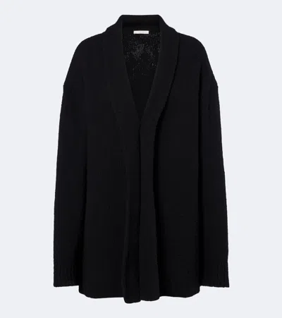 The Row Parry Cashmere, Wool, And Silk Cardigan In Schwarz
