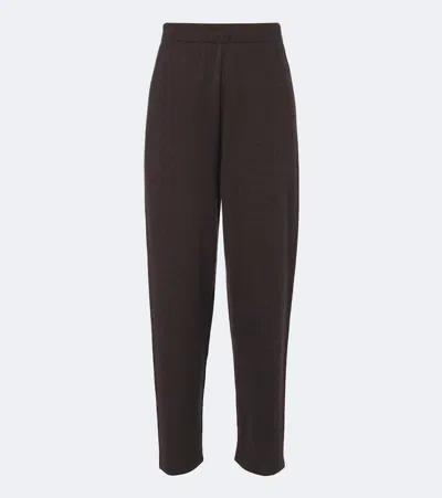 The Row Parvi Cashmere Wide-leg Pants In Brown
