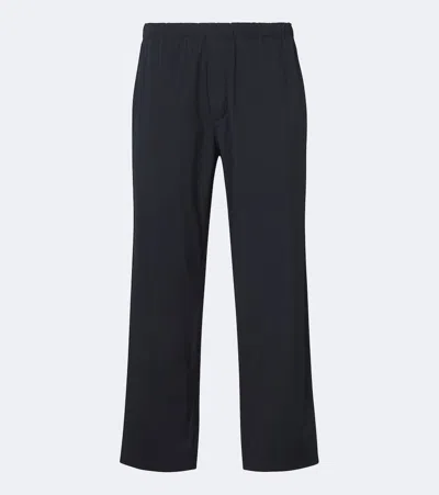 The Row Pascale Cotton-blend Poplin Straight Pants In Nude