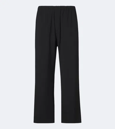 The Row Pascale Wool Twill Wide-leg Pants In Black