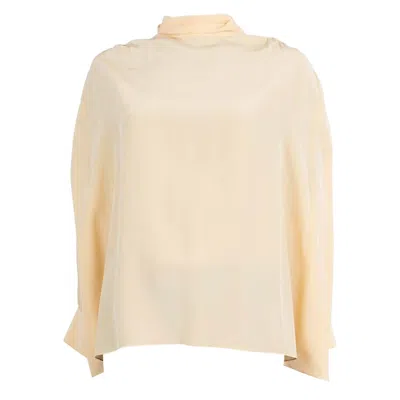 Pre-owned The Row Pastel Yellow Silk Losaline Crepe Blouse Shirt S