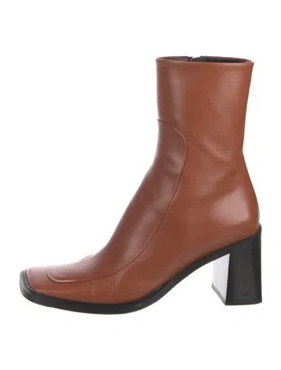Pre-owned The Row Patch Leather Boots In Brown