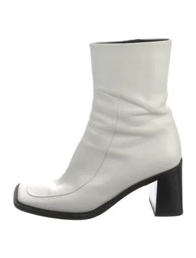 Pre-owned The Row Patch Leather Boots In White