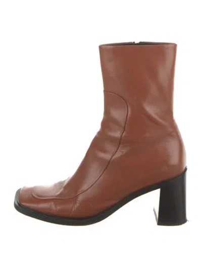 Pre-owned The Row Patch Panel Leather Boots In Brown