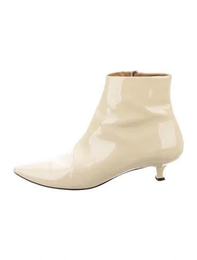 Pre-owned The Row Patent Leather Boots In Neutrals