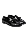 The Row Flat Sole Leather Loafers Featuring Tassel Detail In Black