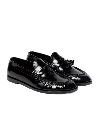 The Row Patent Leather Loafers In Black