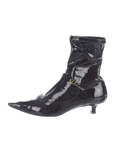 Pre-owned The Row Patent Leather Pumps In Black