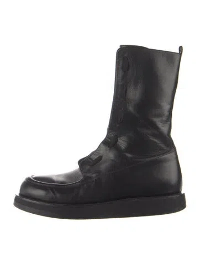 Pre-owned The Row Patty Leather Boots In Black