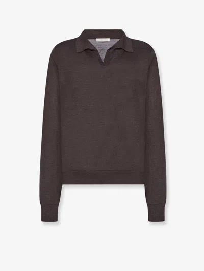 The Row Pauli Wool And Silk Blend Sweater In Brown