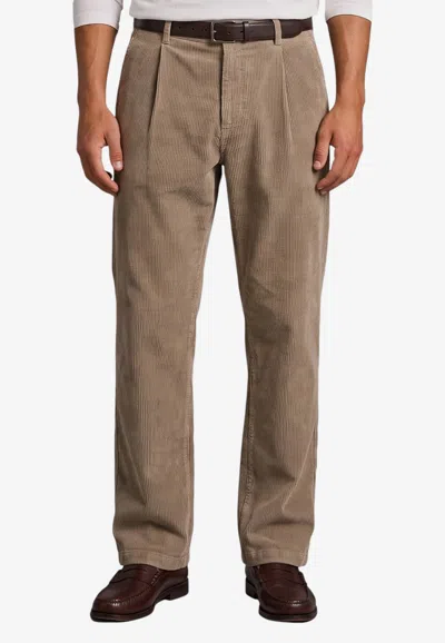 The Row Paulo Faded Corduroy Pants In Burgundy