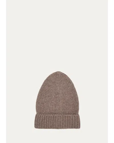 The Row Pavir Cashmere Beanie Hat In Taupe Grey